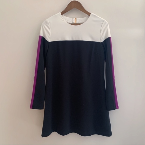 Hutch Devon Color Block Dress Small Black White Purple Anthropologie - Picture 8 of 8